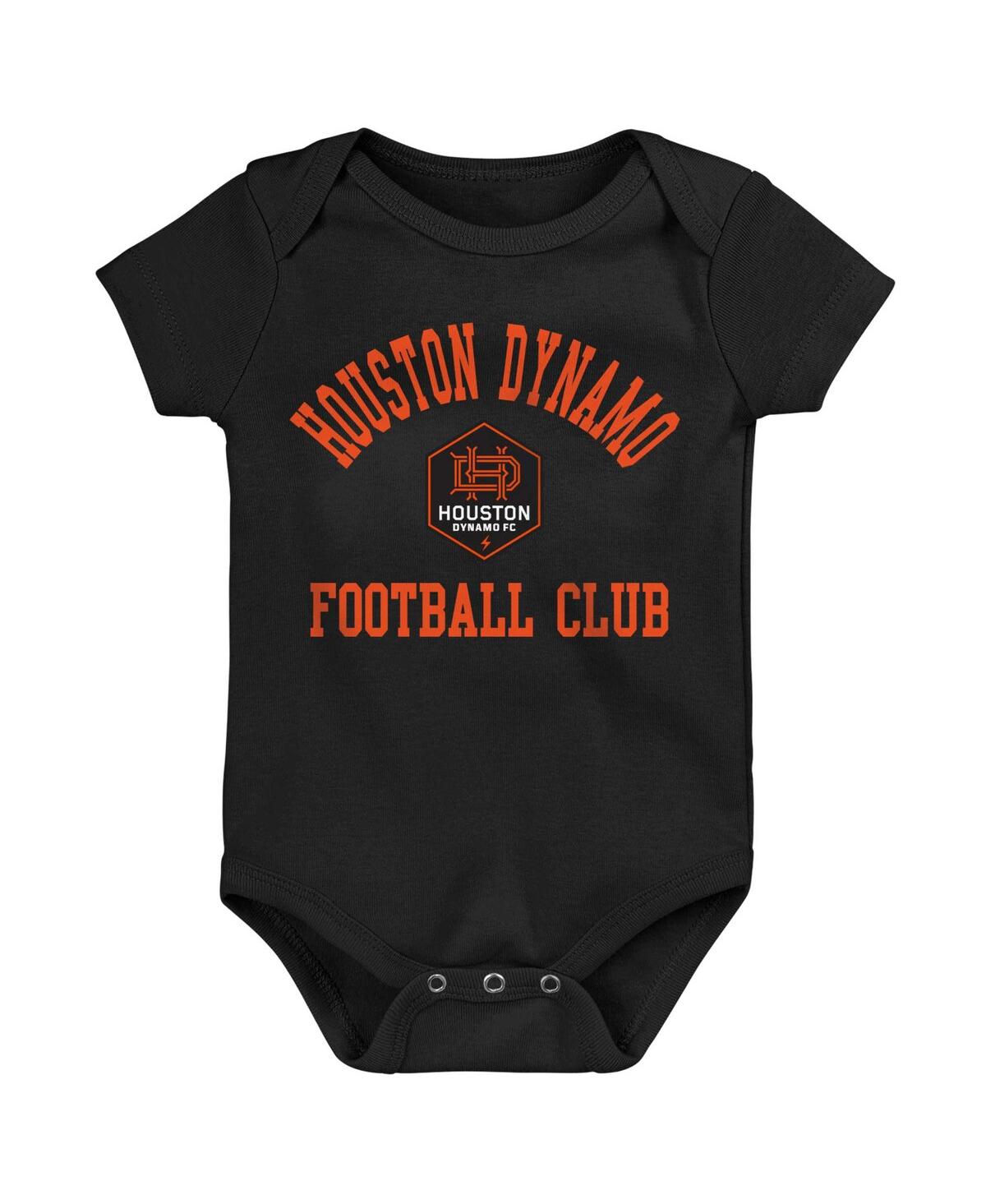 Outerstuff Baby Boys And Girls Orange/black/gray Houston Dynamo Fc 3-pack Bodysuit Set In Orange,black,gray
