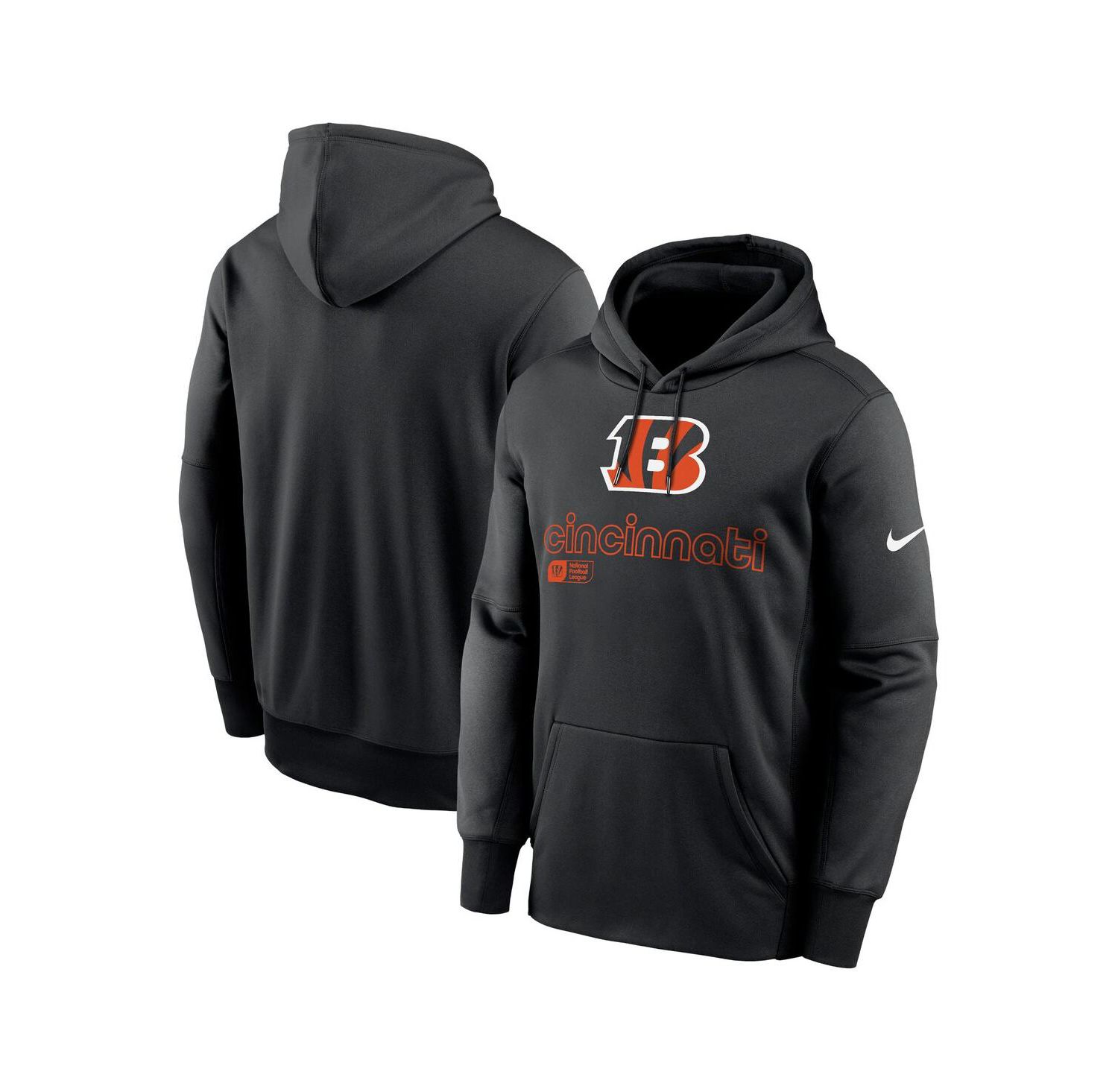 Men's Black Cincinnati Bengals Performance Pullover Hoodie