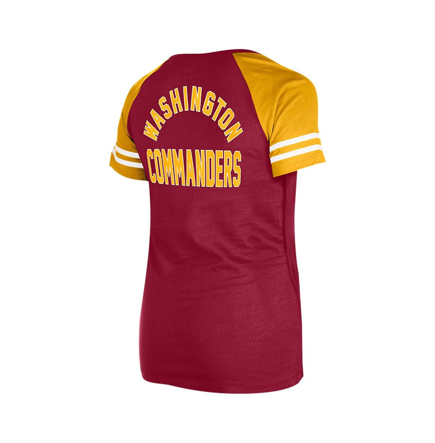 Женская футболка New Era Burgundy Washington Commanders Lace-Up Raglan — фото 2