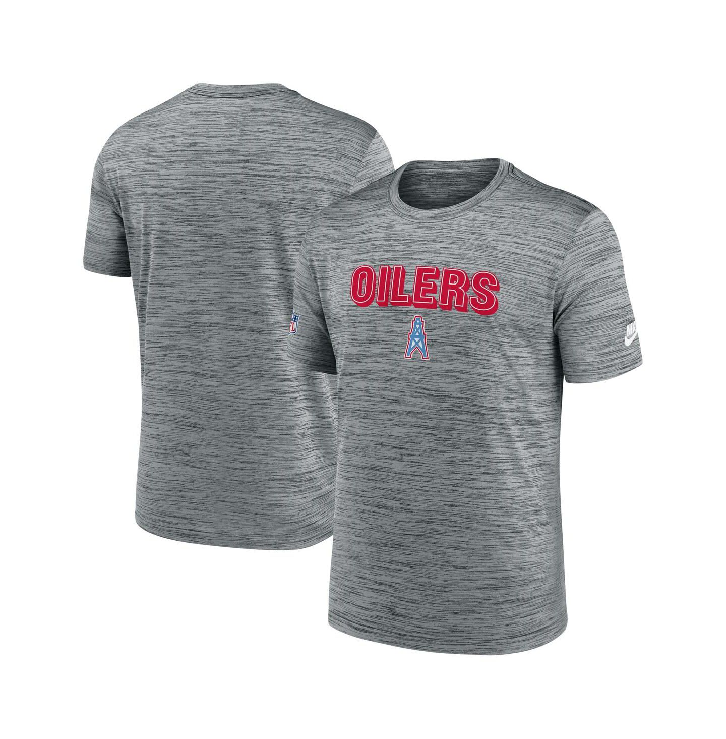 Мужская футболка Nike Gray Tennessee Titans Velocity Oilers Throwbacks Alternate Logo Performance — фото 1