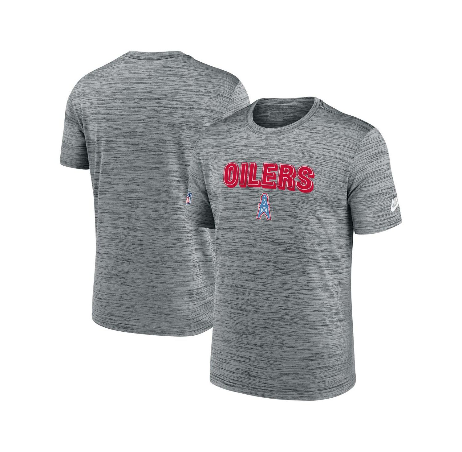 Men's Gray Tennessee Titans Velocity Oilers Throwbacks Alternate Logo Performance T-Shirt