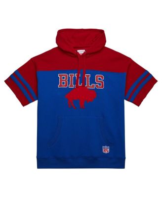 Men's Royal Buffalo Bills Off Field Vintage-like Logo Short Sleeve Pullover Hoodie