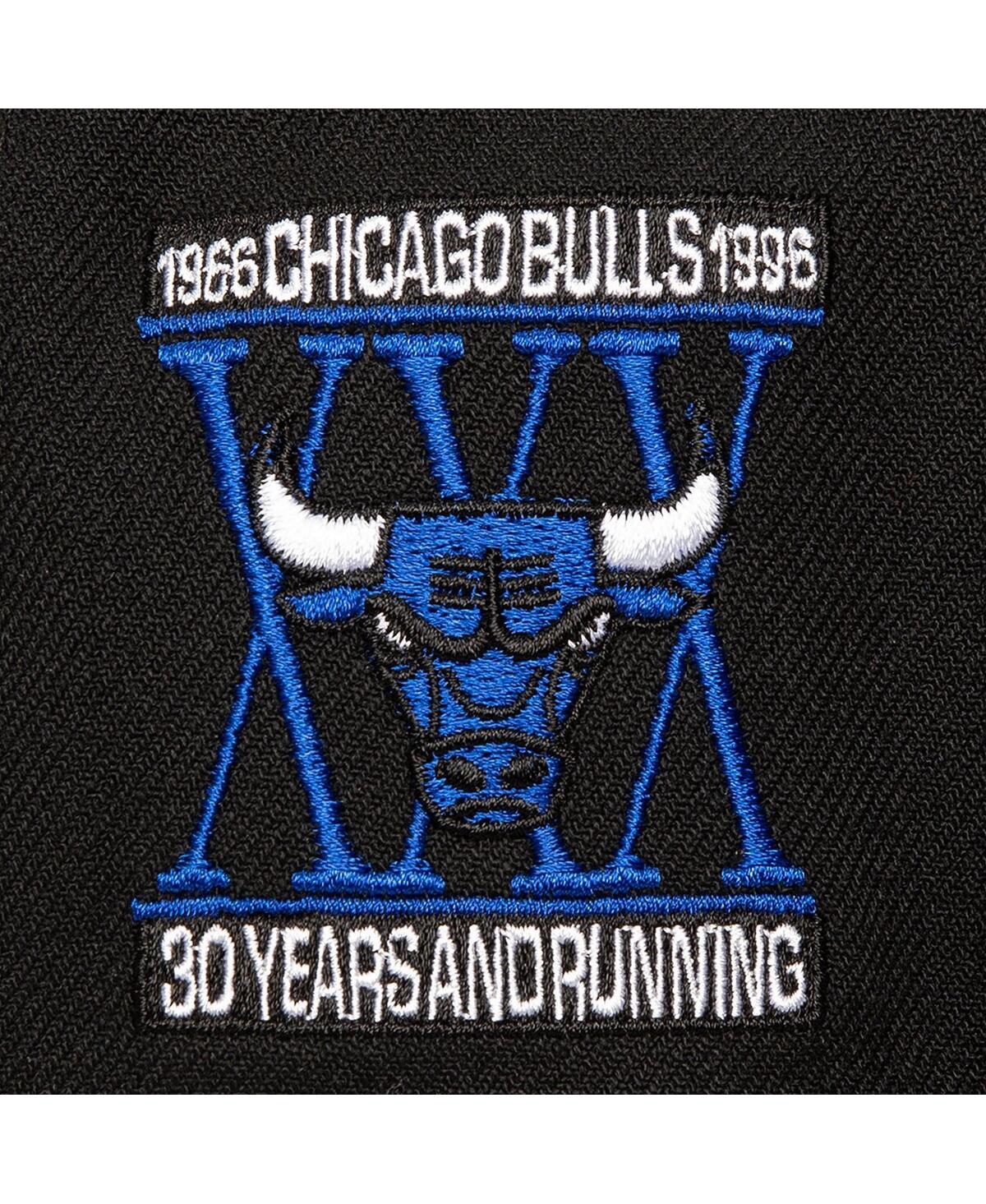 Mitchell & Ness Men's Black Chicago Bulls Core Xi Snapback Hat In Black,blue