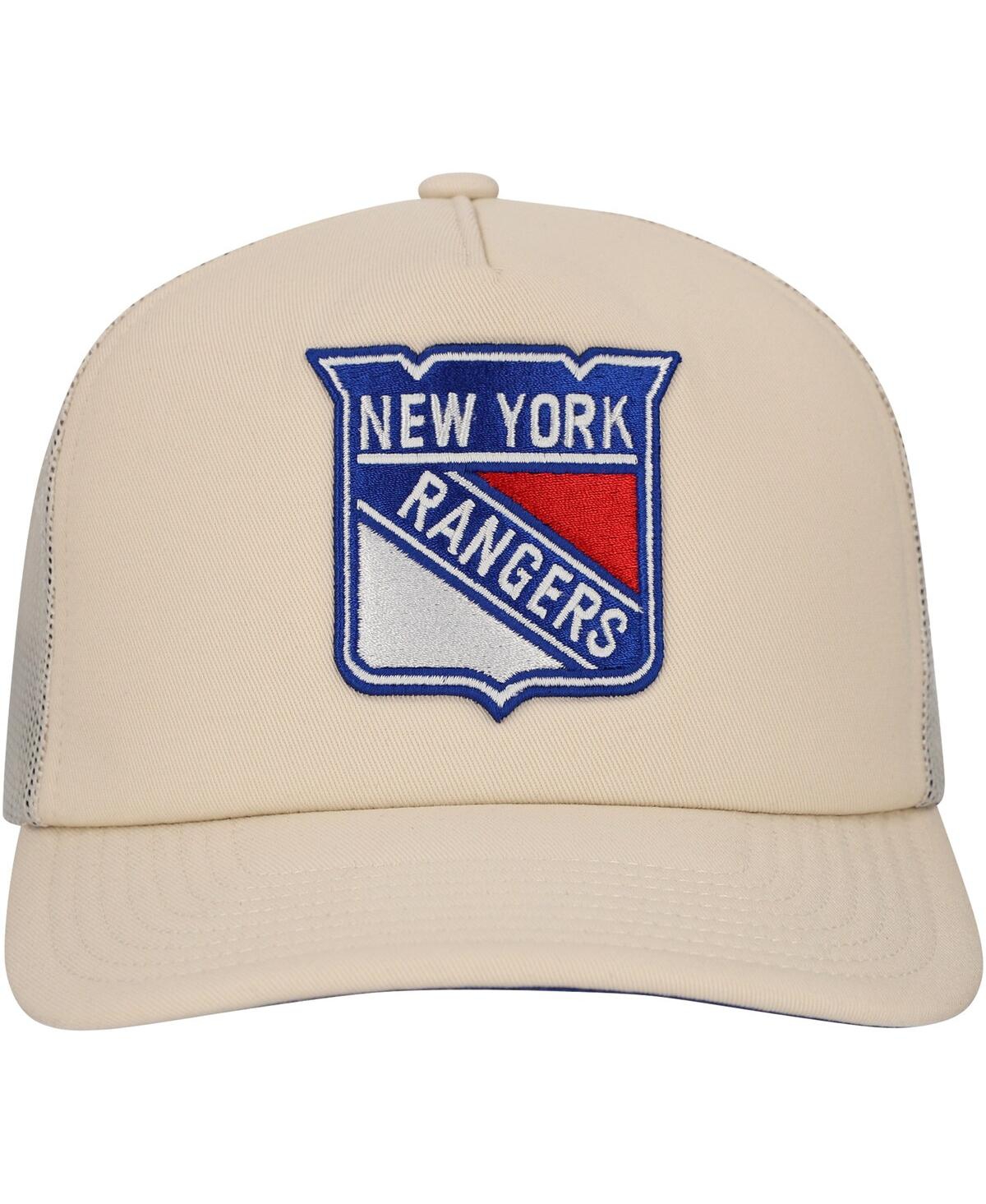 Mitchell & Ness Men'sNew York Rangers Foam Front Trucker Adjustable Hat - Cream