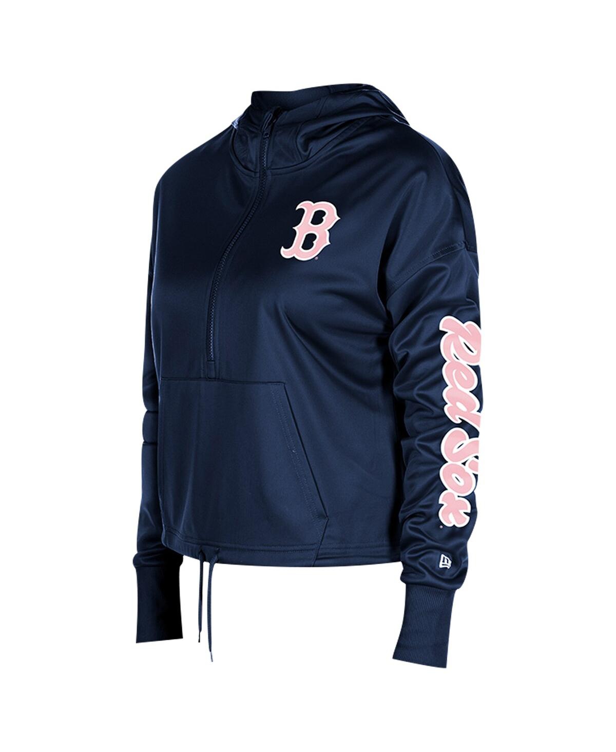 New Era Women'sBoston Red Sox Half-Zip Hoodie - Navy