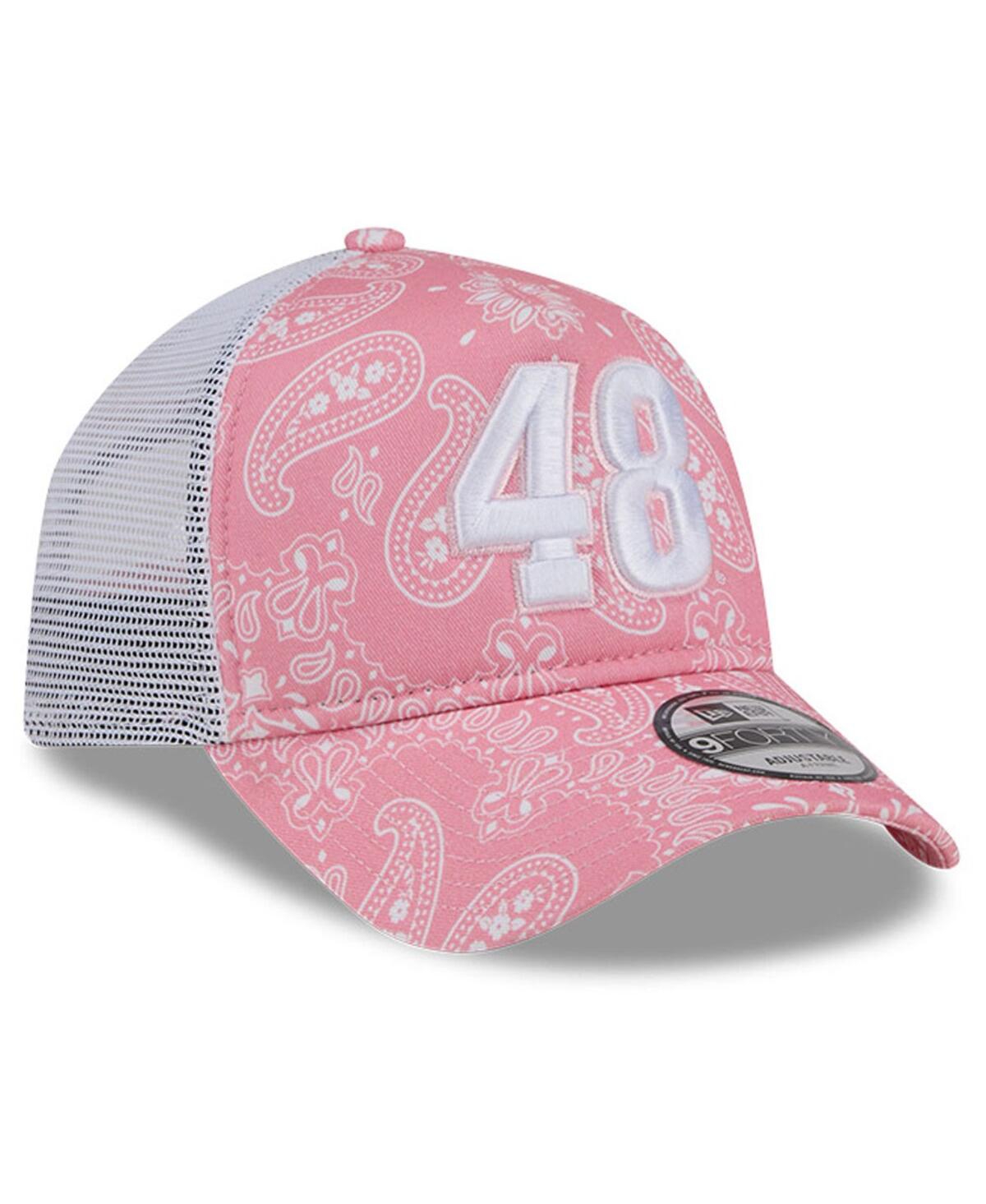 NEW ERA MEN'S PINK ALEX BOWMAN 9FORTY A-FRAME TRUCKER PAISLEY ADJUSTABLE HAT 