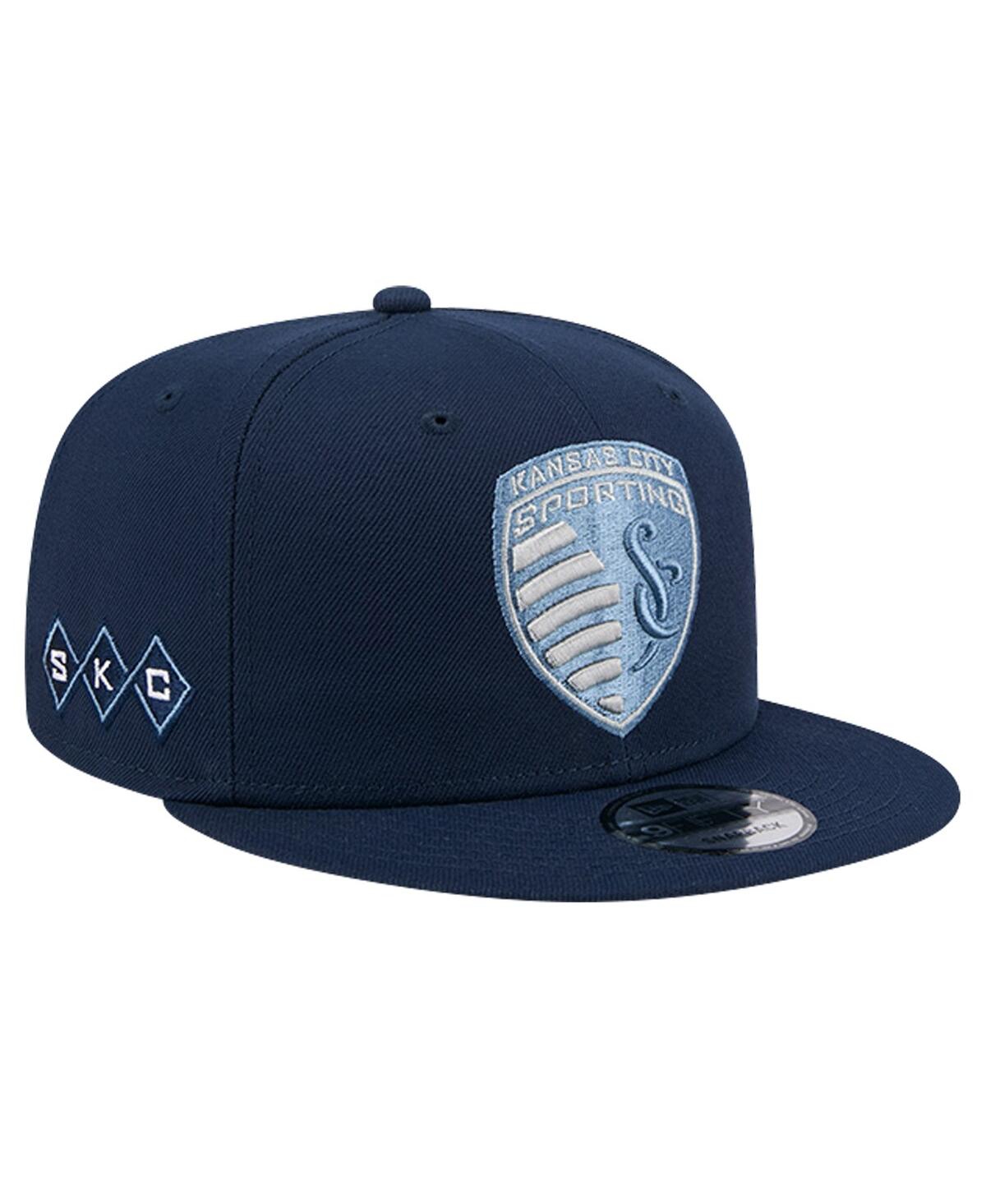 Shop New Era Men's Navy Sporting Kansas City 2024 Jersey Hook 9fifty Snapback Hat