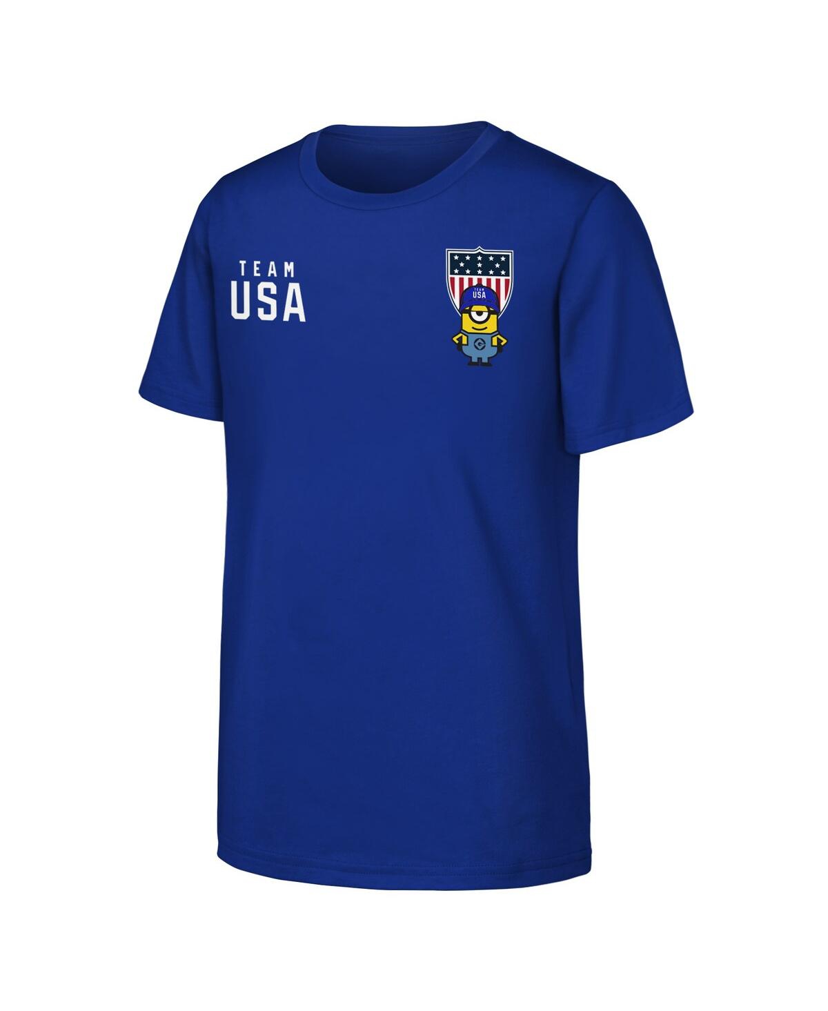 Outerstuff Big Boys and GirlsTeam Usa Minions Flag Logo T-Shirt - Royal