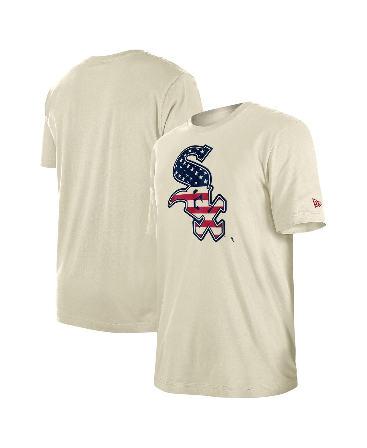 NEW ERA MEN'S CREAM CHICAGO WHITE SOX AMERICANA FLAG FILL T-SHIRT 