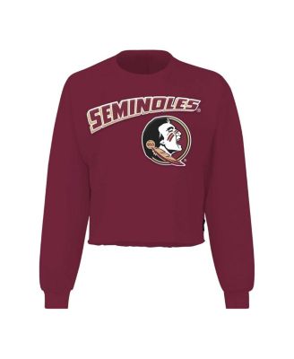 Women's Garnet Florida State Seminoles Slouchy Cropped Long Sleeve T-Shirt