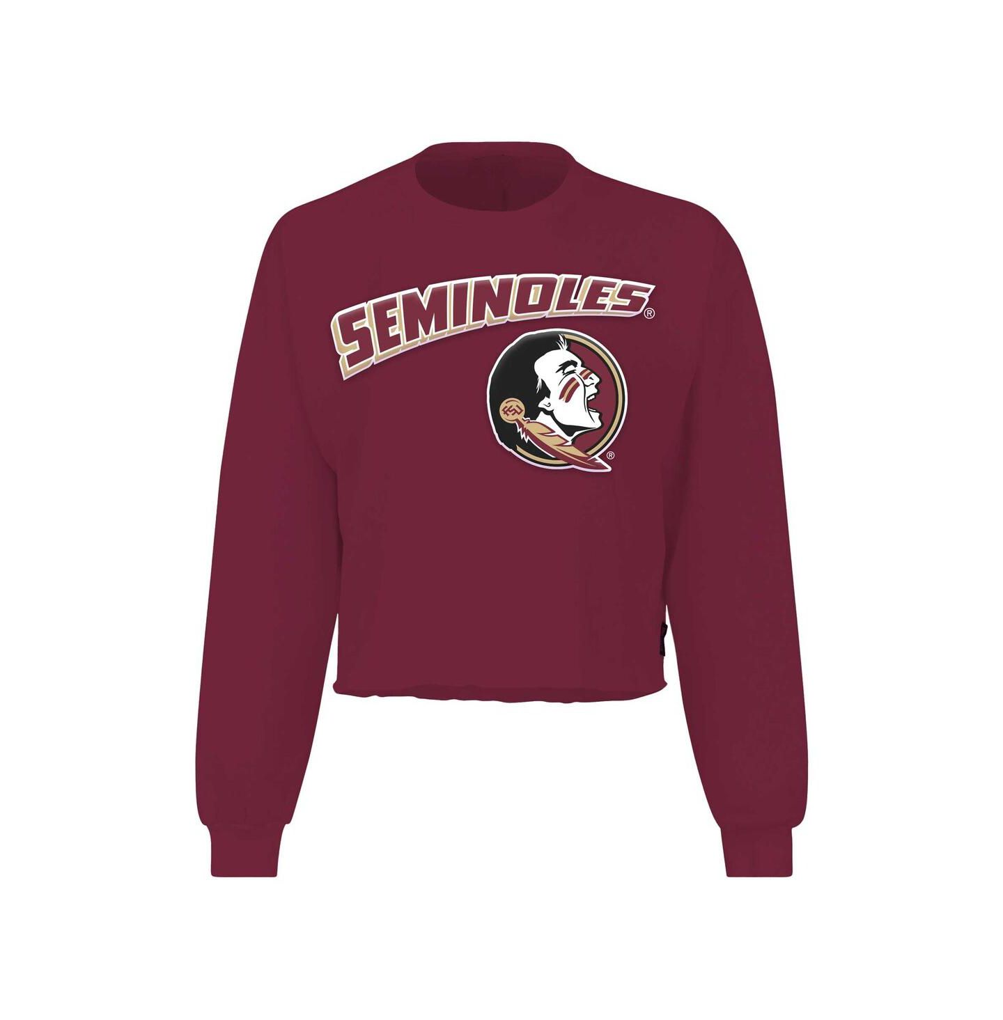 Женская футболка Spirit Jersey Garnet Florida State Seminoles Slouchy Cropped Long Sleeve — фото 3