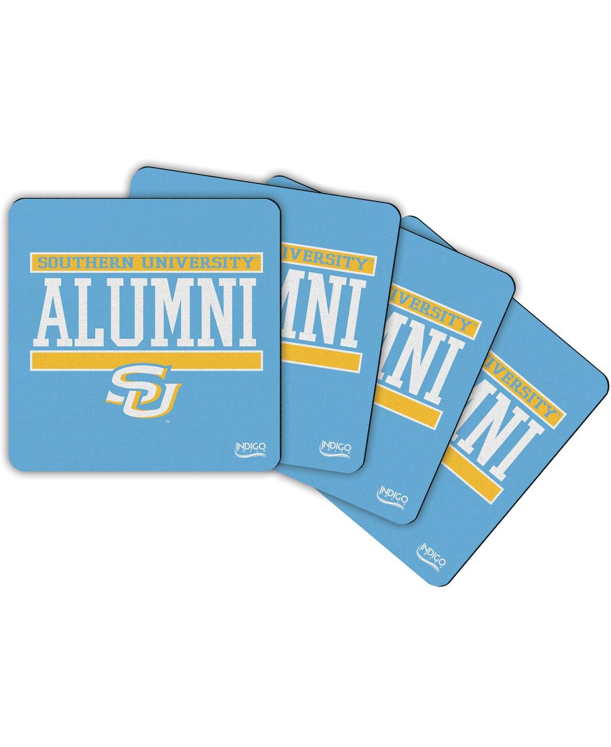 Indigo Falls Southern University Jaguars Alumni 4-pack Neoprene Coaster Set In No Color