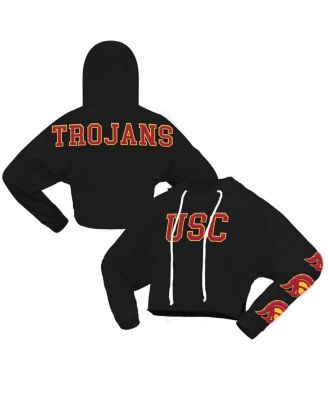 Spirit Jersey Women s Black USC Trojans Oversized Cropped Pullover Hoodie Macy s