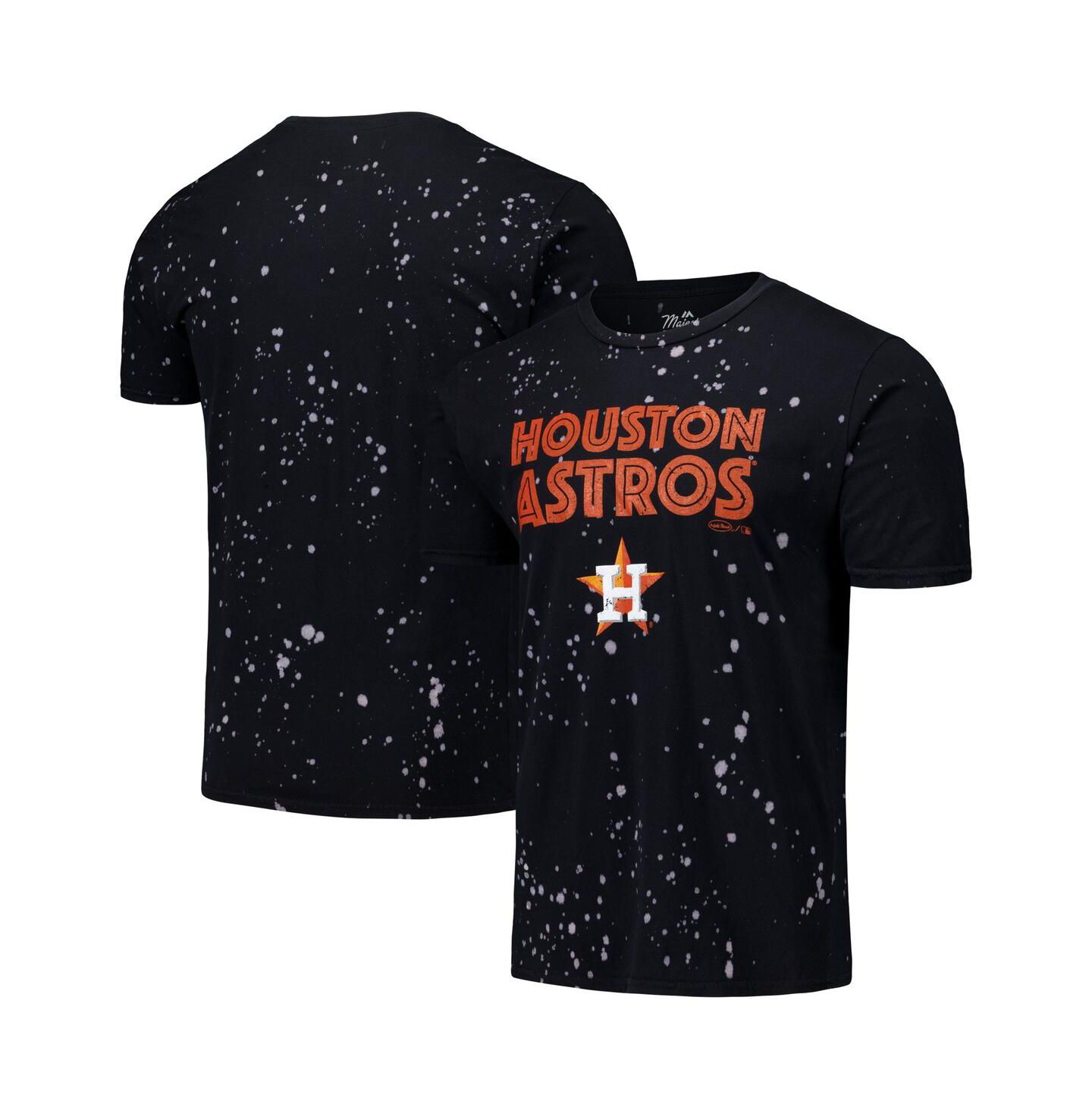 Мужская футболка Majestic Black/White Houston Astros Splatter — фото 1