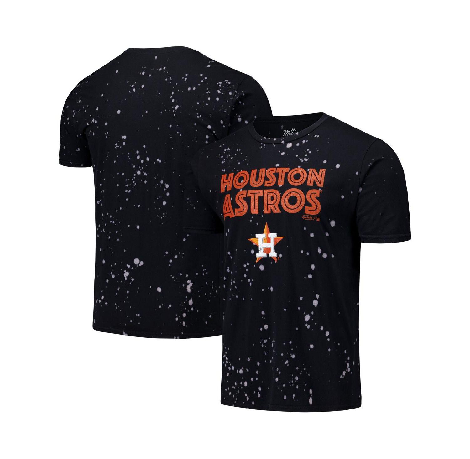 Men's Black/White Houston Astros Splatter T-Shirt