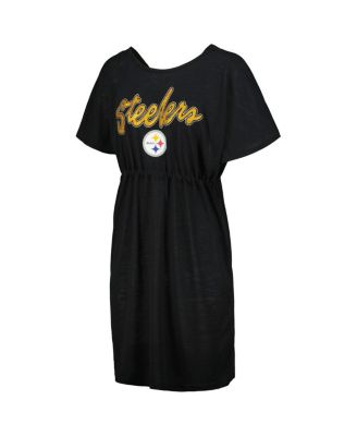 Women's Black Pittsburgh Steelers Versus Swim Cover-Up