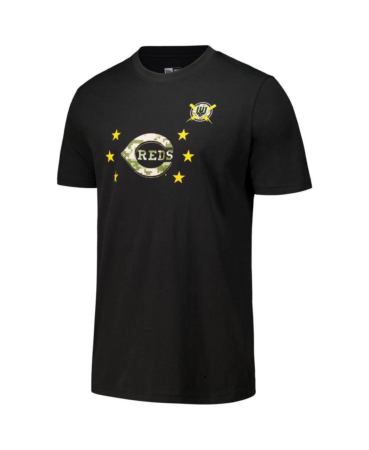New Era Men's Black Cincinnati Reds 2024-armed Forces Day T-shirt In Black