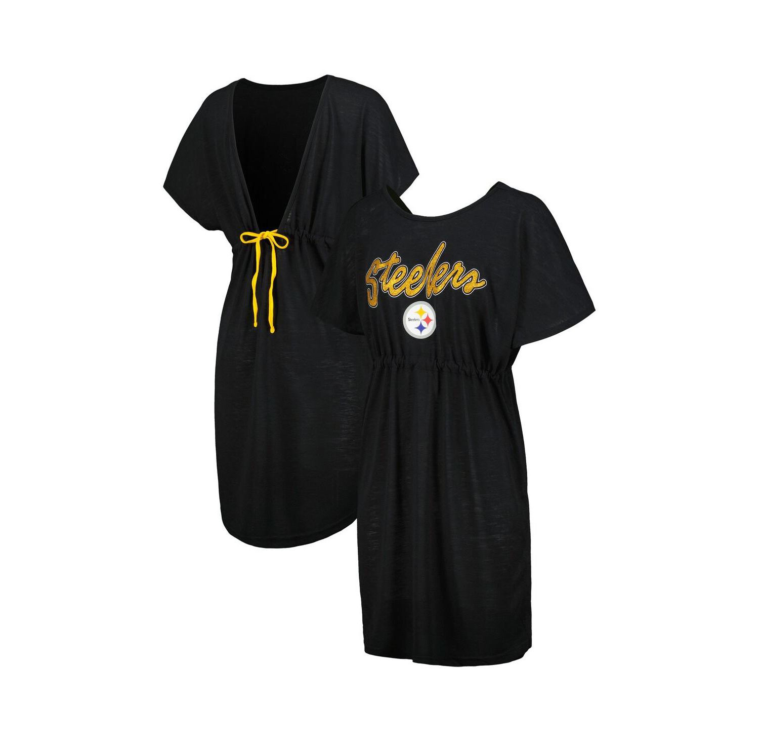 Women's Black Pittsburgh Steelers Versus Swim Cover-Up