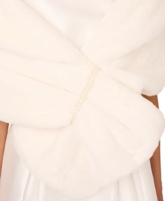 Women's Embellished Faux Fur Wrap