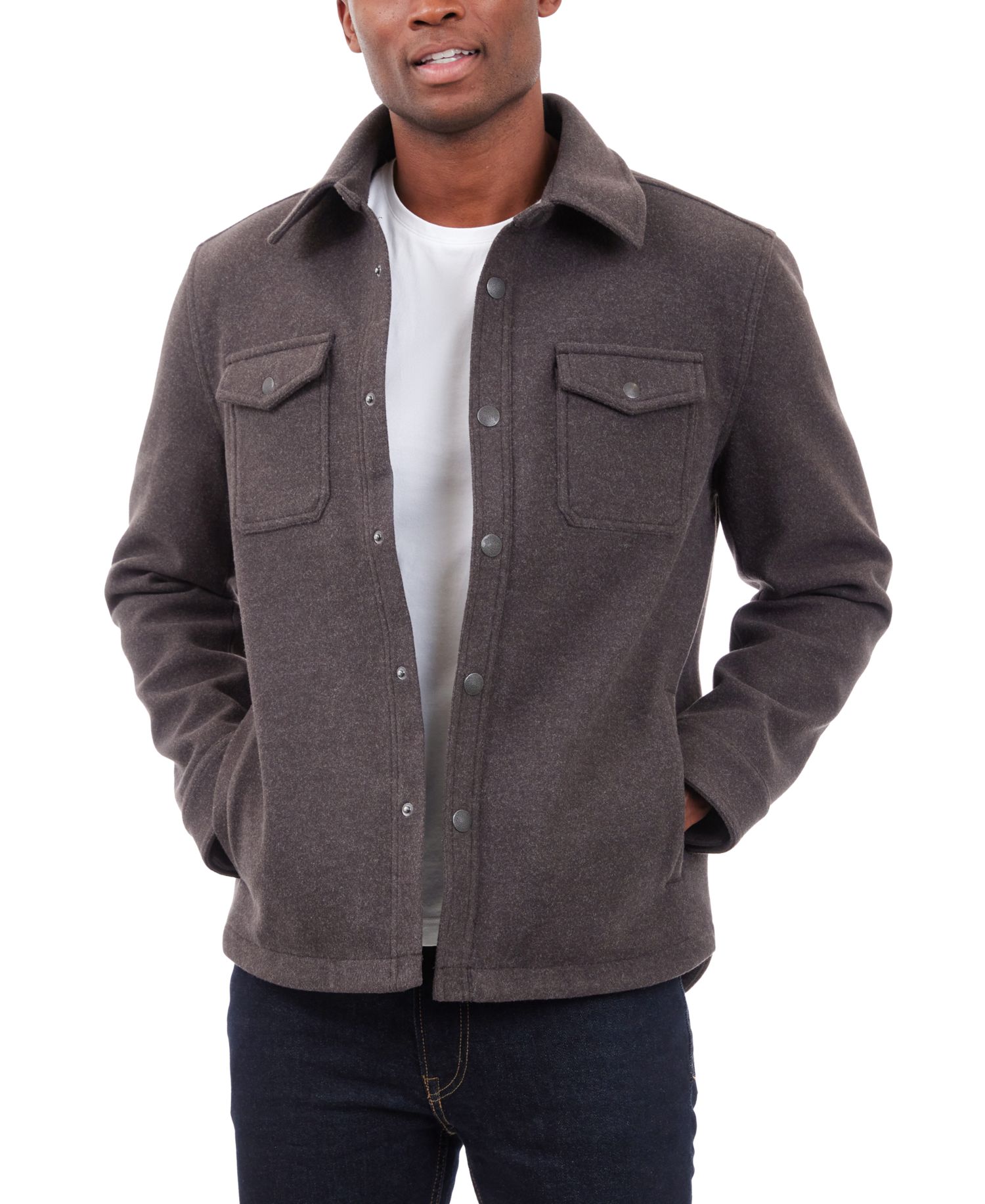 Men's Quilted Wool Shirt Jacket