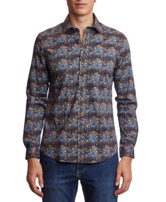 Paisley & Gray - Men's Samuel Slim-Fit Stained Glass Geo-Print Button-Down Shirt