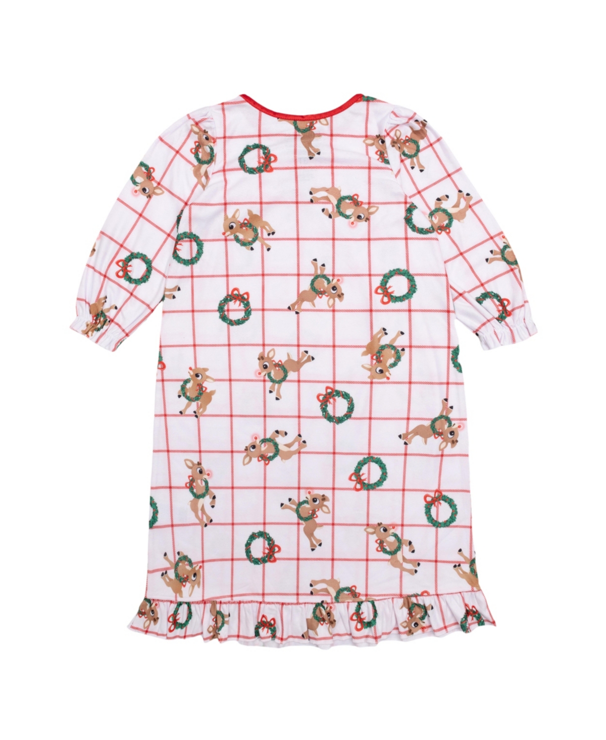 Rudolph Toddler Girl Holiday Sibling Sleep Granny Gown