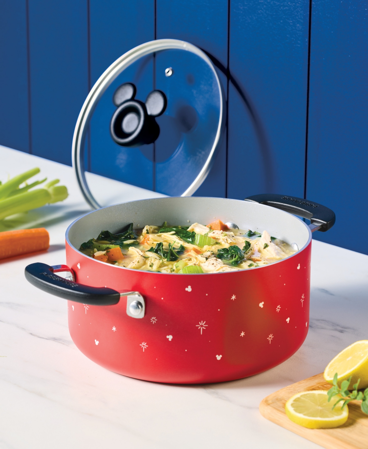 Farberware Disney 3-qt. Ceramic Nonstick Saucepot With Lid In Red