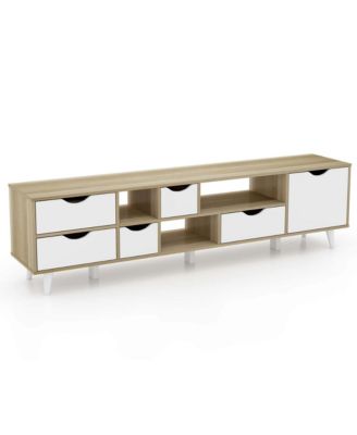 TV Stand for TVs up to 65" with Storage 5 Drawers & 3 Open Shelves for Bedroom