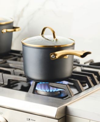 Forged Induction Ceramic Nonstick Saucepan with Lid, 3 Quart