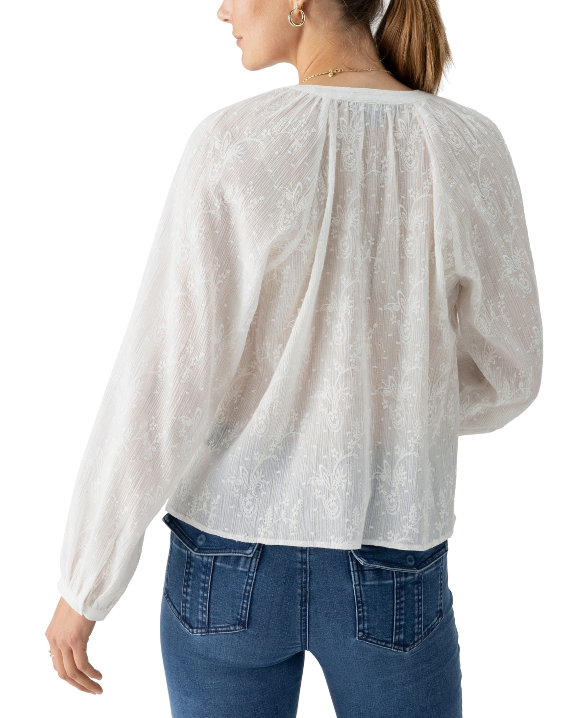 Sanctuary Women's Embroidered Shimmer Blouse