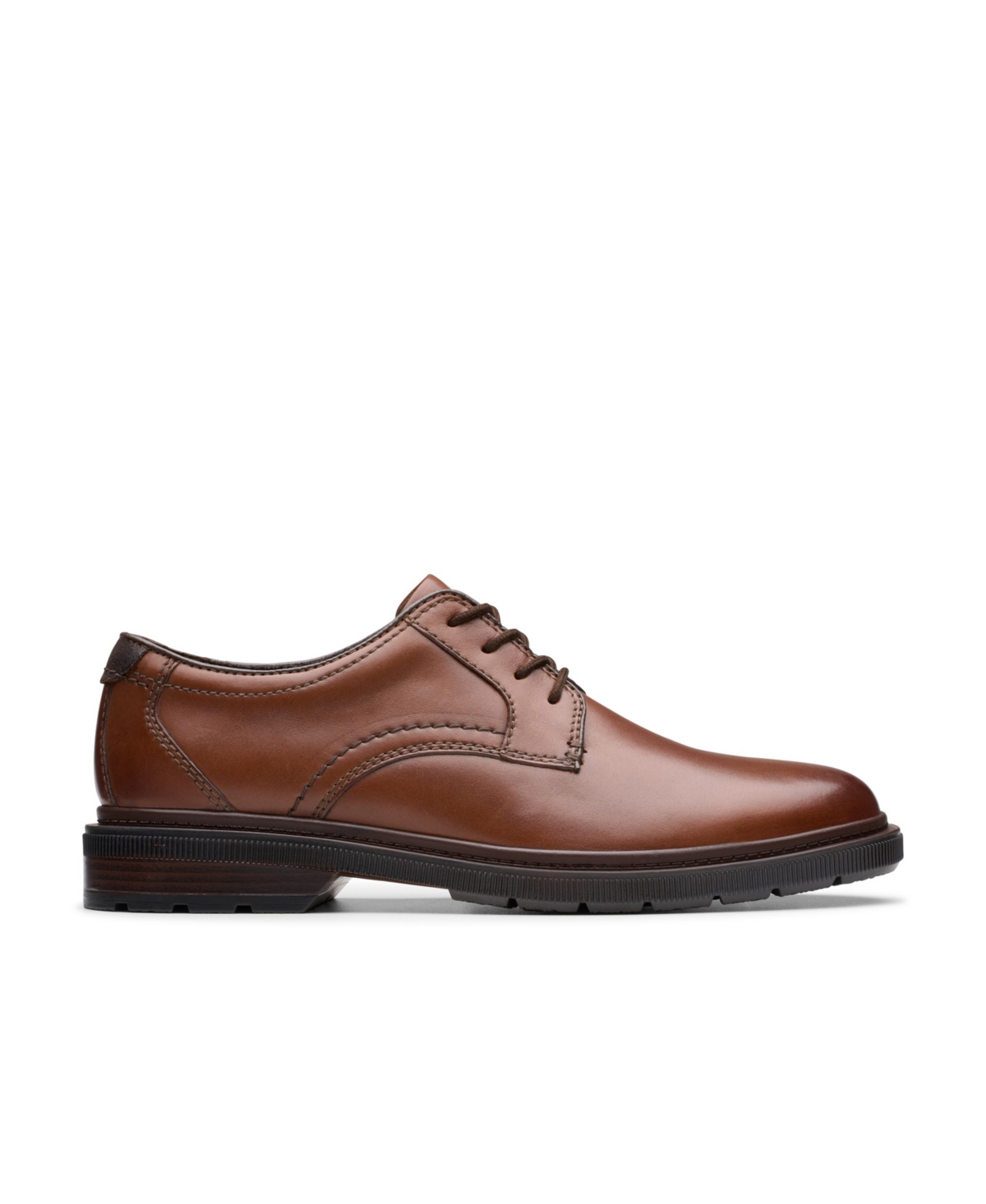 Clarks Lite Mens Leather Pointed Toe Dress Shoes In Dark Tan Leather