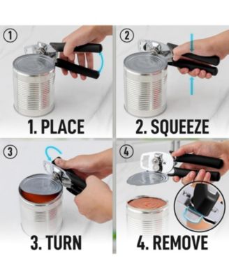 Heavy Duty Stainless Steel Can Opener Manual with Large Bottle Opener