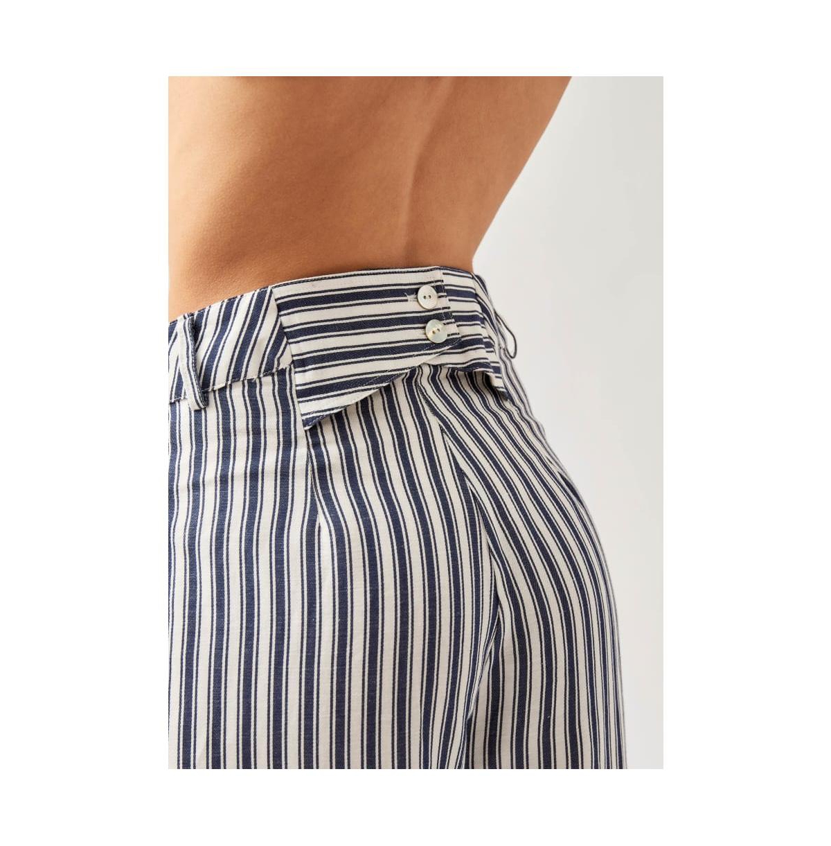 Alohas Women's Suzette Trousers - Stripes blue and white