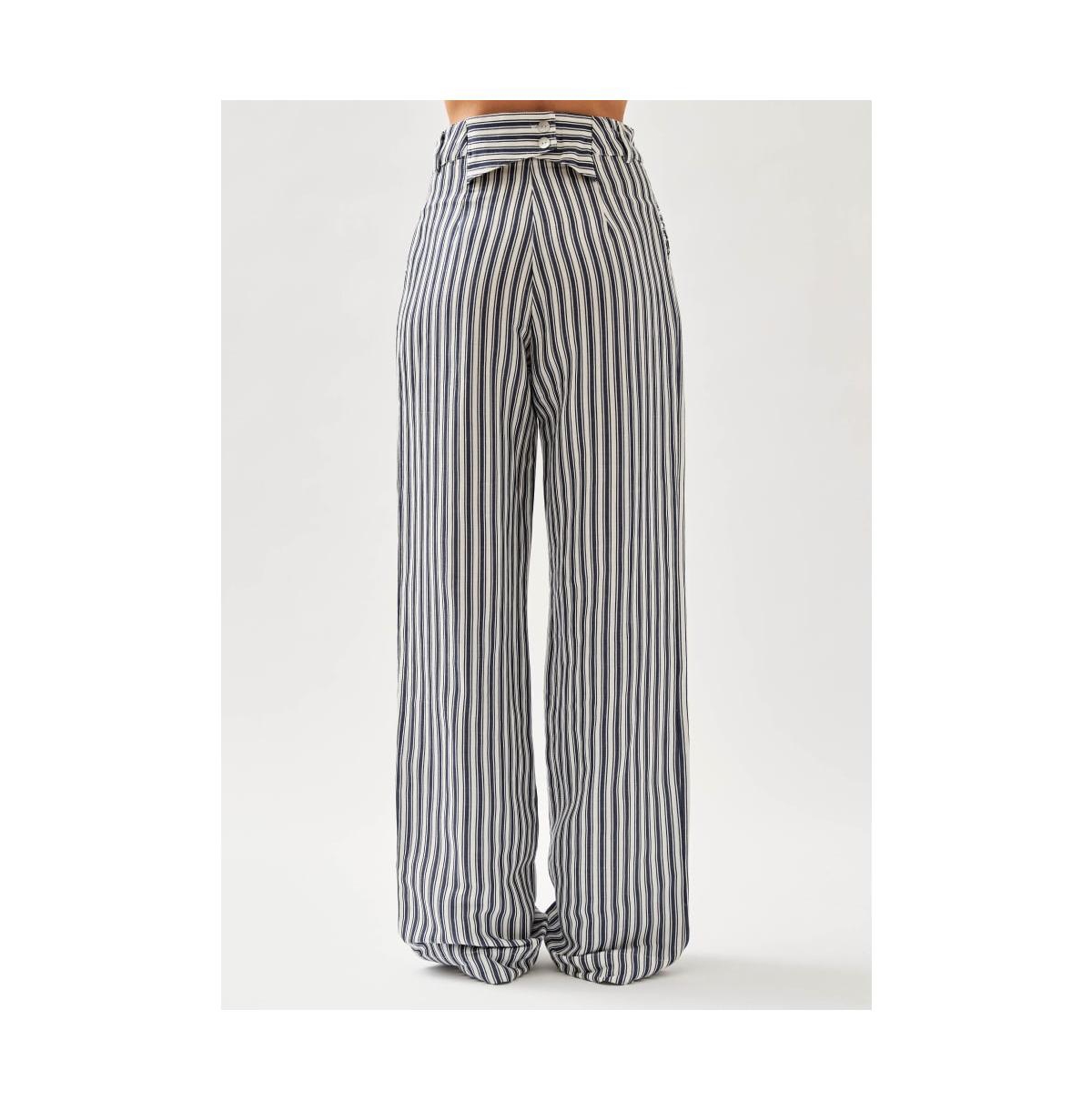 Alohas Women's Suzette Trousers - Stripes blue and white
