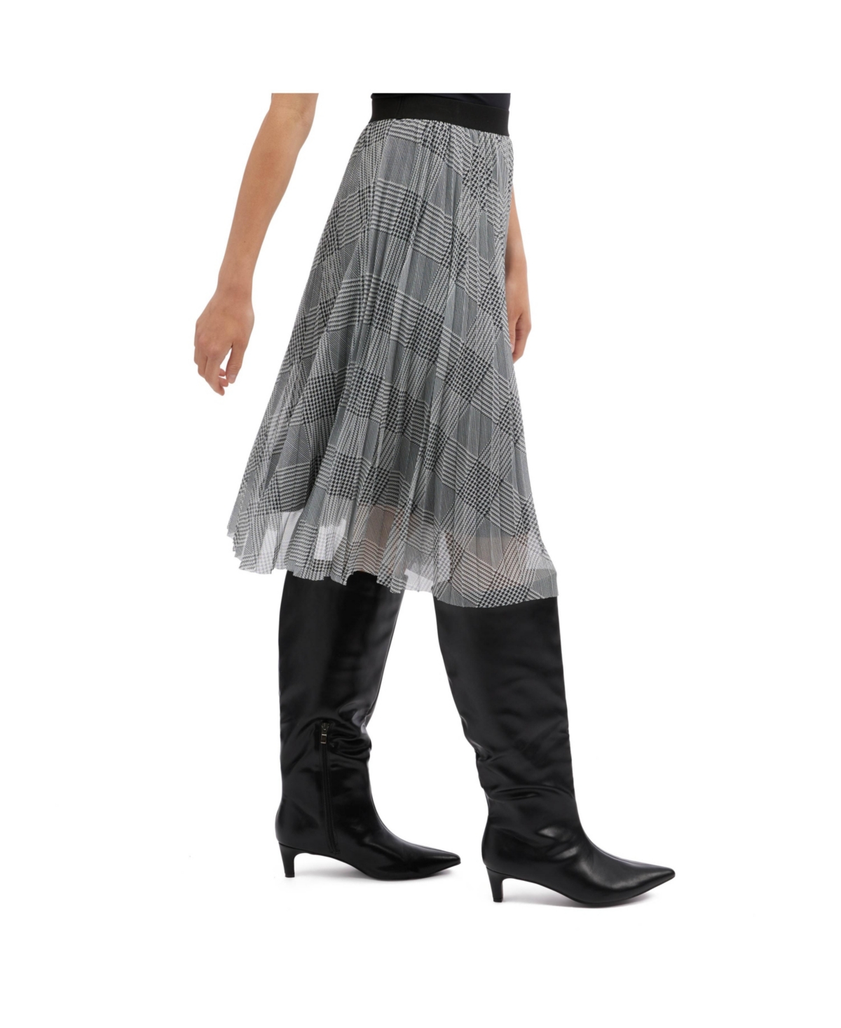 Nvlt Women's Pleated Mesh Skirt -grey