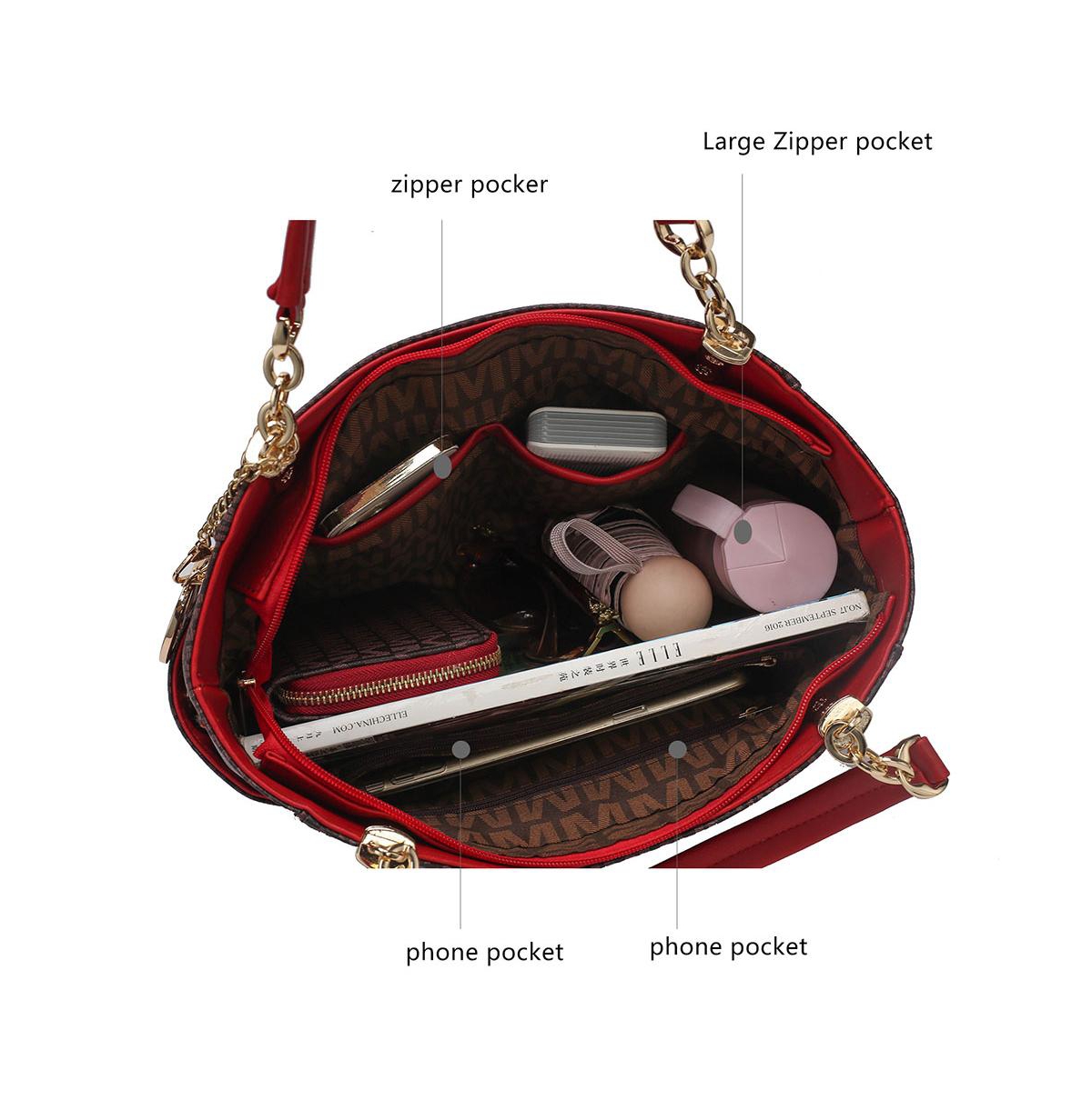 Mkf Collection Savannah M Logo Printed material Tote and Wristlet Wallet by Mia K