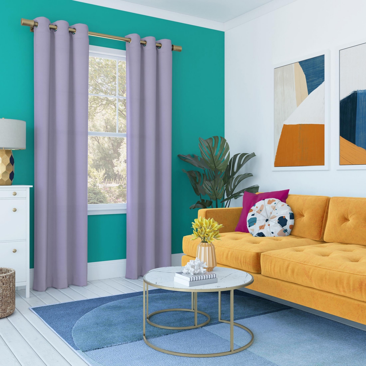 Sun Zero Harper Bright Vibes 100% Blackout Grommet Curtain Panel