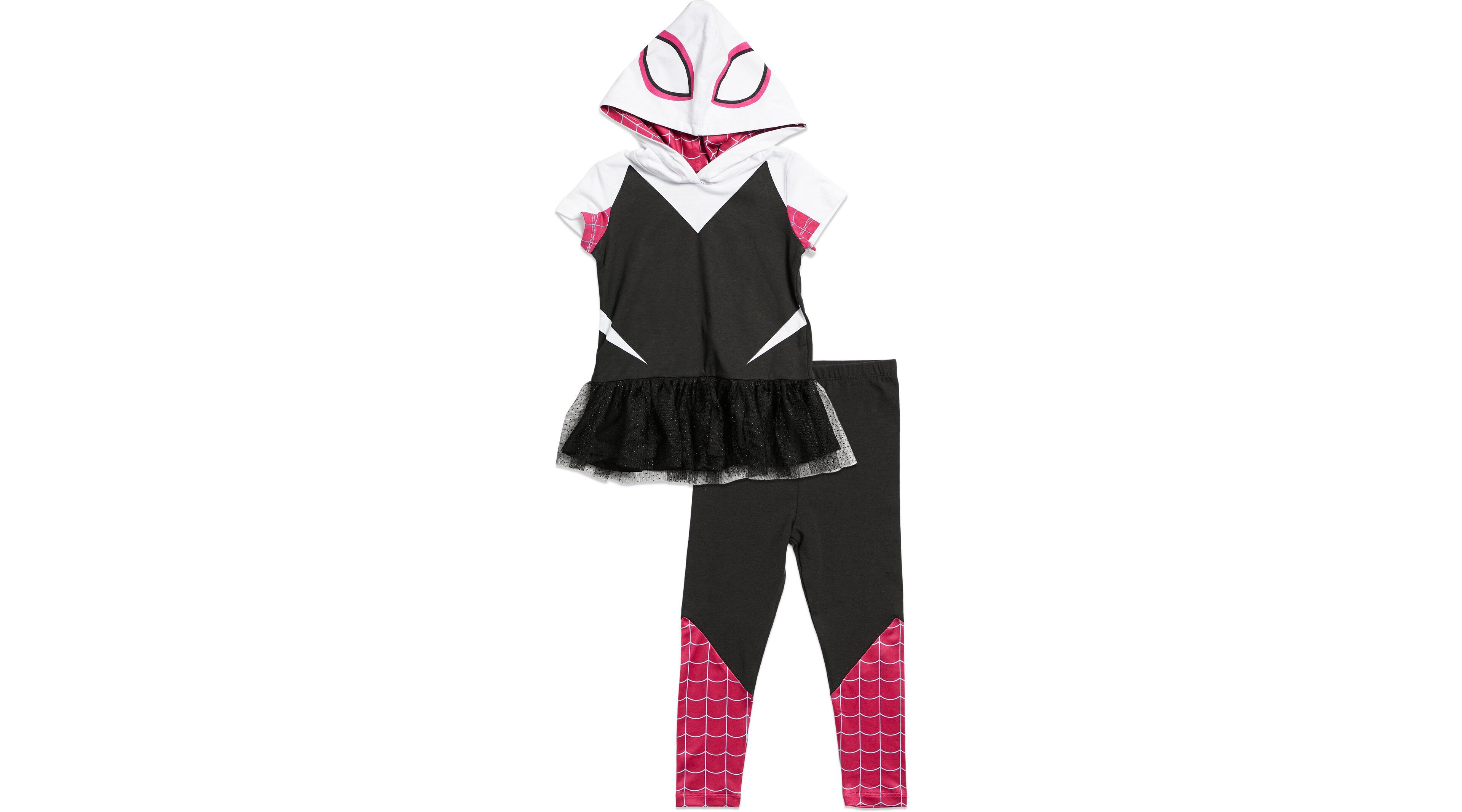 Spider-Man Girls Marvel Cosplay T-Shirt Dress and Leggings Outfit Set