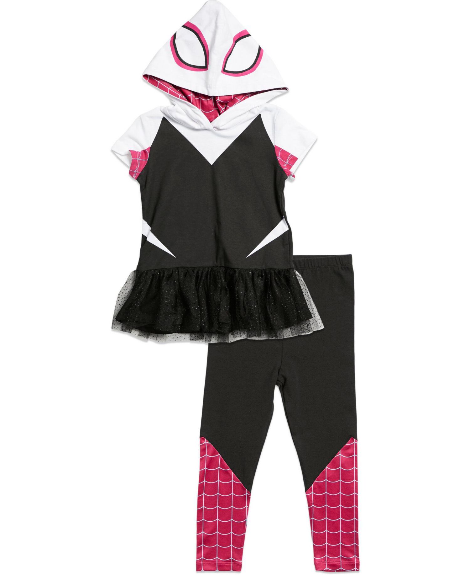 Toddler Girls Marvel Cosplay T-Shirt Dress and Leggings Outfit Set