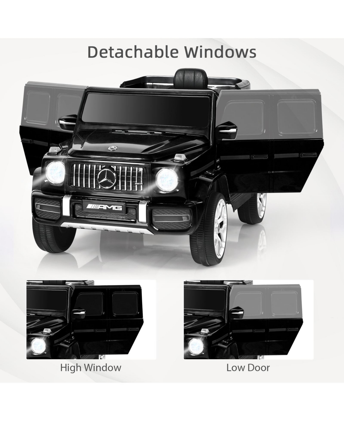 Sugift 12V Mercedes-Benz G63 Licensed Kids Ride On Car with Remote Control
