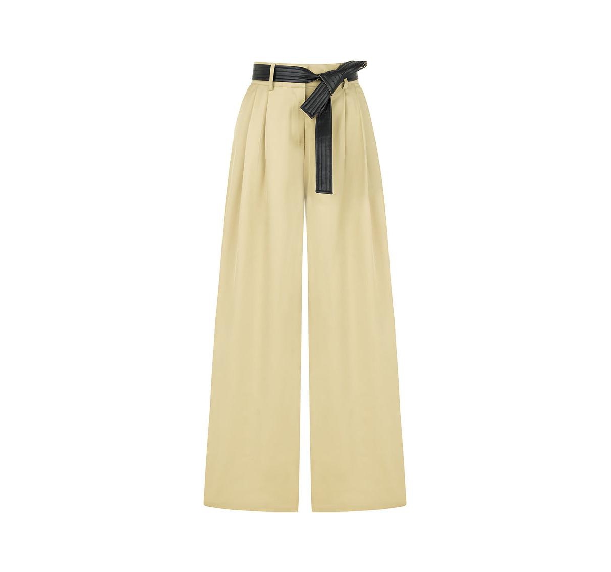 Nocturne Women's High Waist Pleated Pants -pastel green