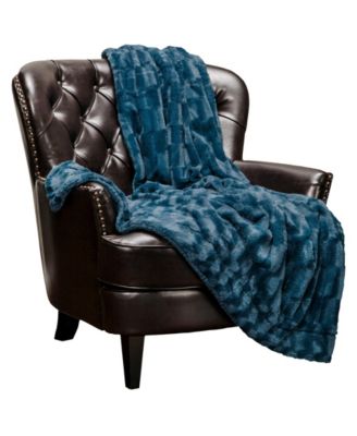 Premium Fuzzy Faux Fur Microfiber Polyester Reversible Throw Blanket, Throw