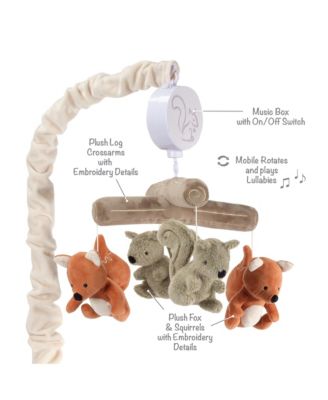 Treetop Fox & Squirrel Woodland Musical Baby Crib Mobile Soother Toy