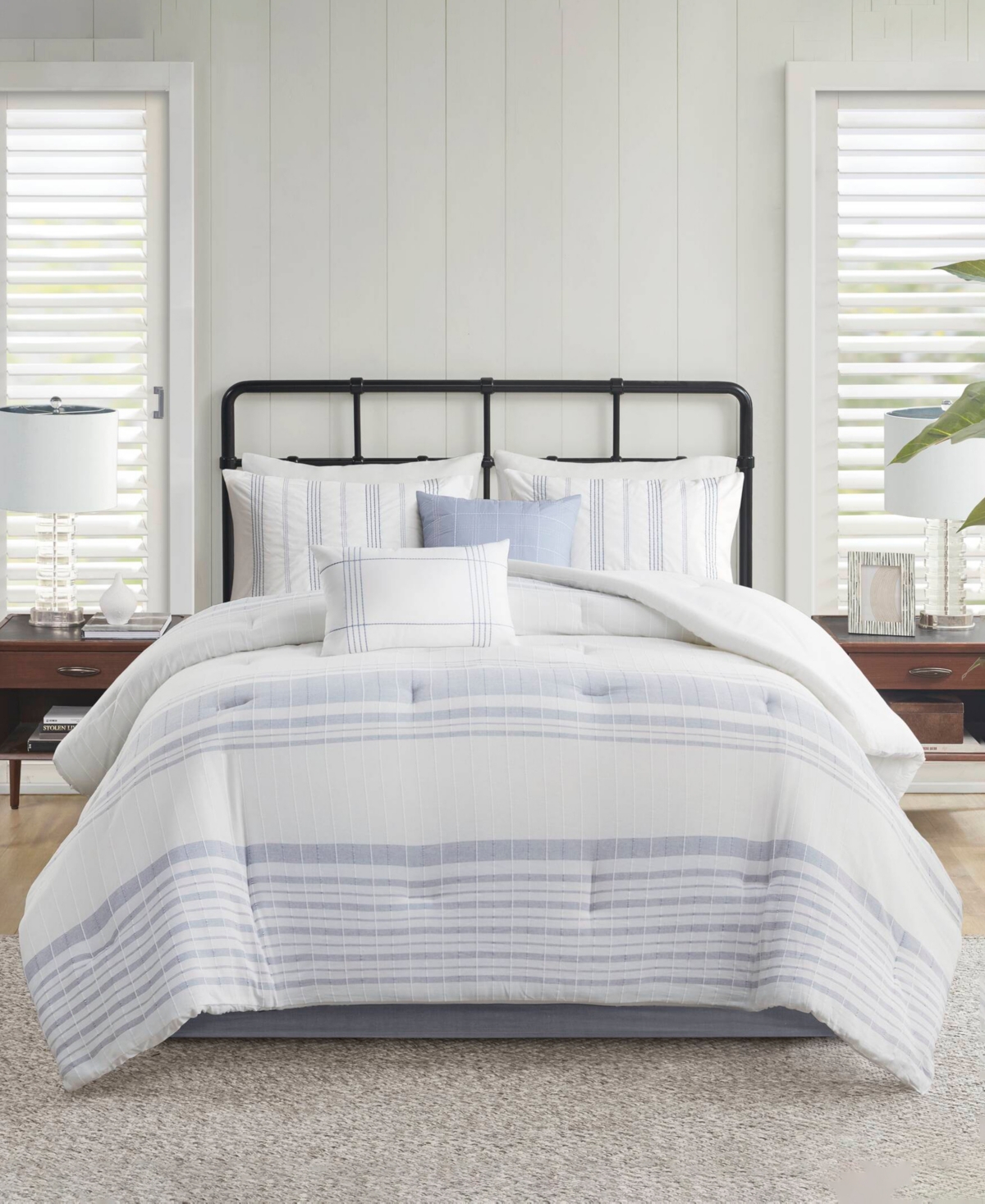 Harbor House Morgan Jacquard 6-pc. Comforter Set, King In White,blue