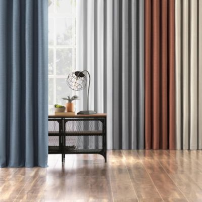 Cayden Grid Texture Draft Shield Fleece Insulated 100% Blackout Grommet Curtain Panel