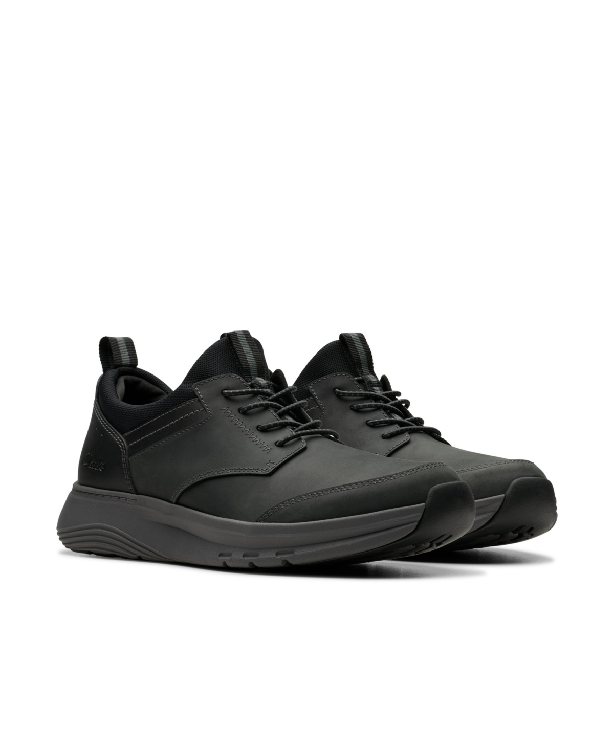 Clarks Collection Men's Motion Trek Ez Shoes In Dark Tan Leather