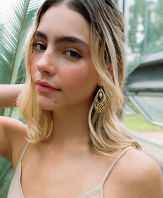 Adhya Teardrop Cultured Pearl Earrings