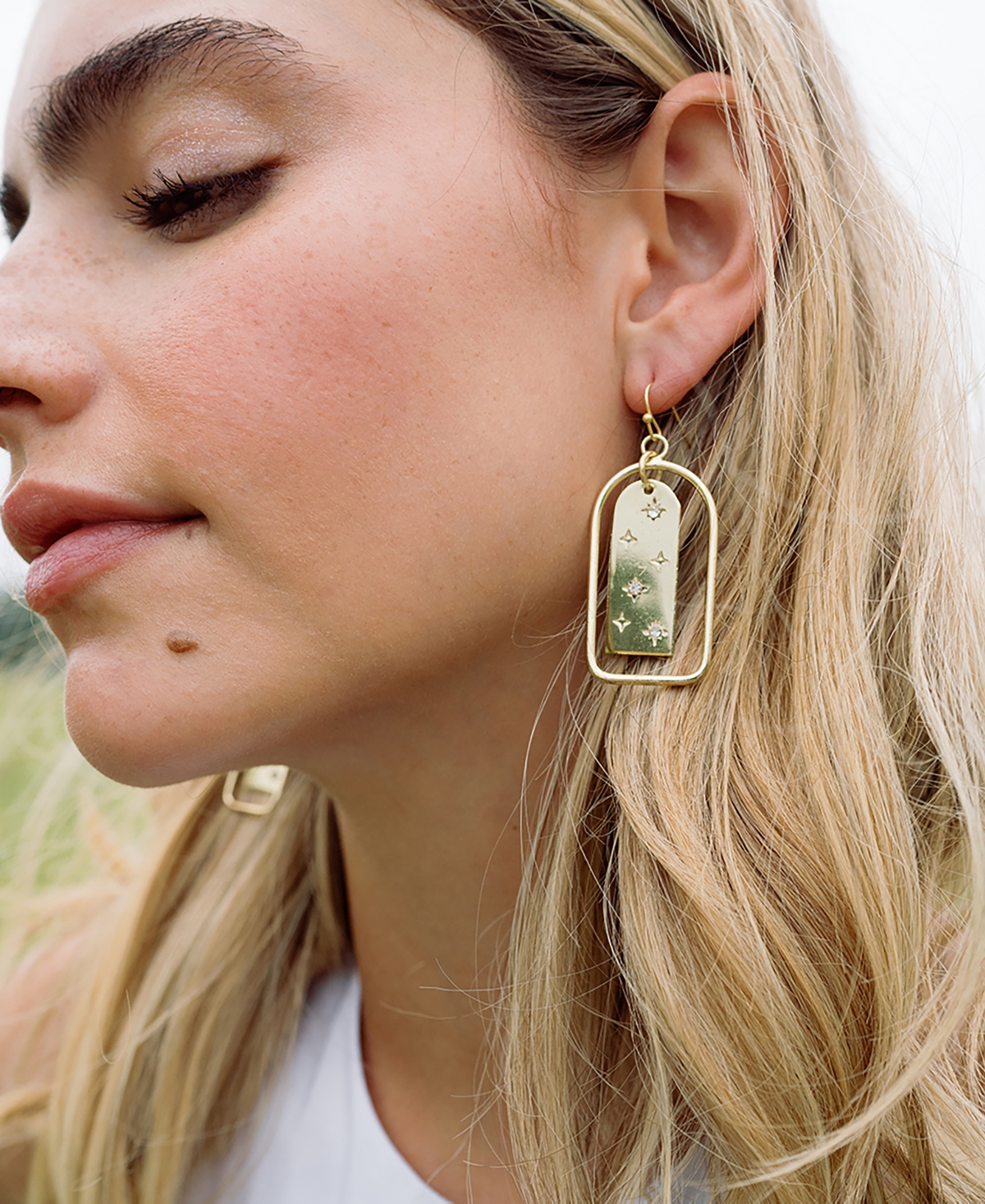 Matr Boomie Sitara Starry Archway Earrings In Brass