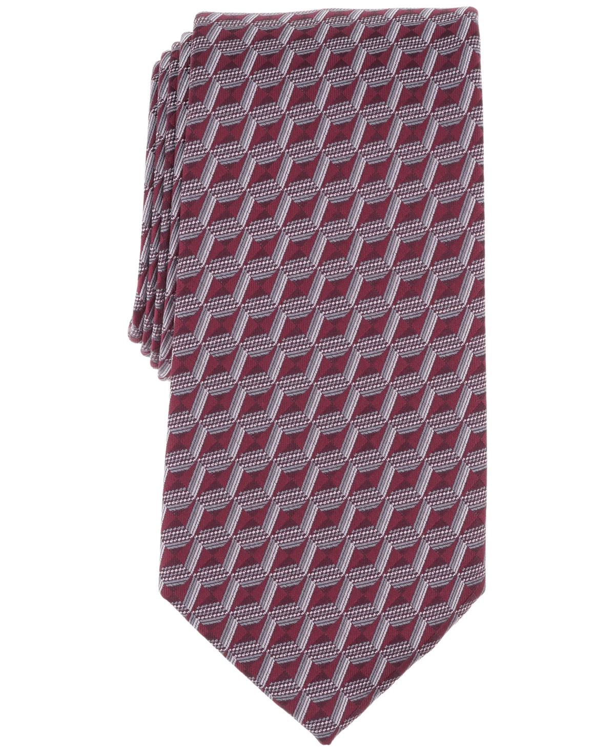 Perry Ellis Men's Barone Geo-Pattern Tie - Rust