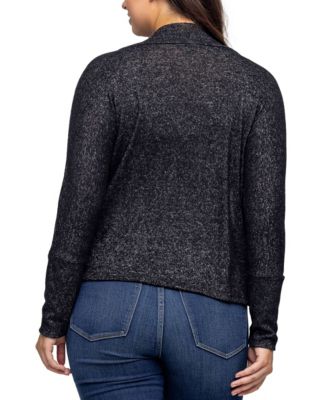 Women's Curved Hem Open Front Long Bolero Shrug